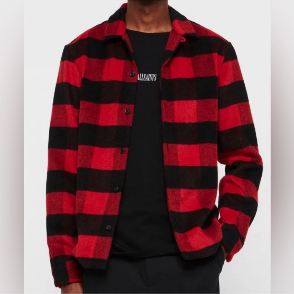 ALLSAINTS MENS PLAID SHIRT.